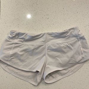 Lululemon Speed Short - white w/ stripe size 8
